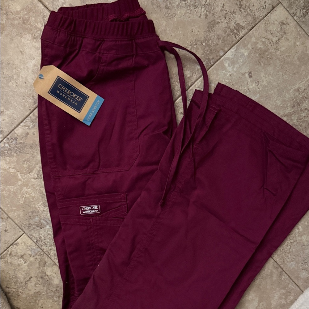 Cherokee Women's Straight Leg Pants - Burgundy